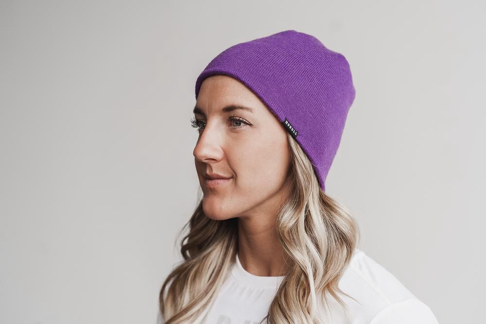 NOBULL Fitted Beanie - Bright Purple - Ireland (9743CYIOX)